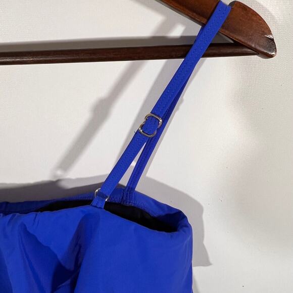 Fit 4 U Romper Swimsuit Tiered Ruffle Cobalt Blue Size 10 Resort Summer Beachy - Picture 6 of 9